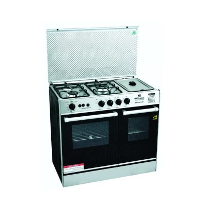 Welcome 3 Burner Gas Cooking Range Glass Top: WC6002, Fryer and Steamer