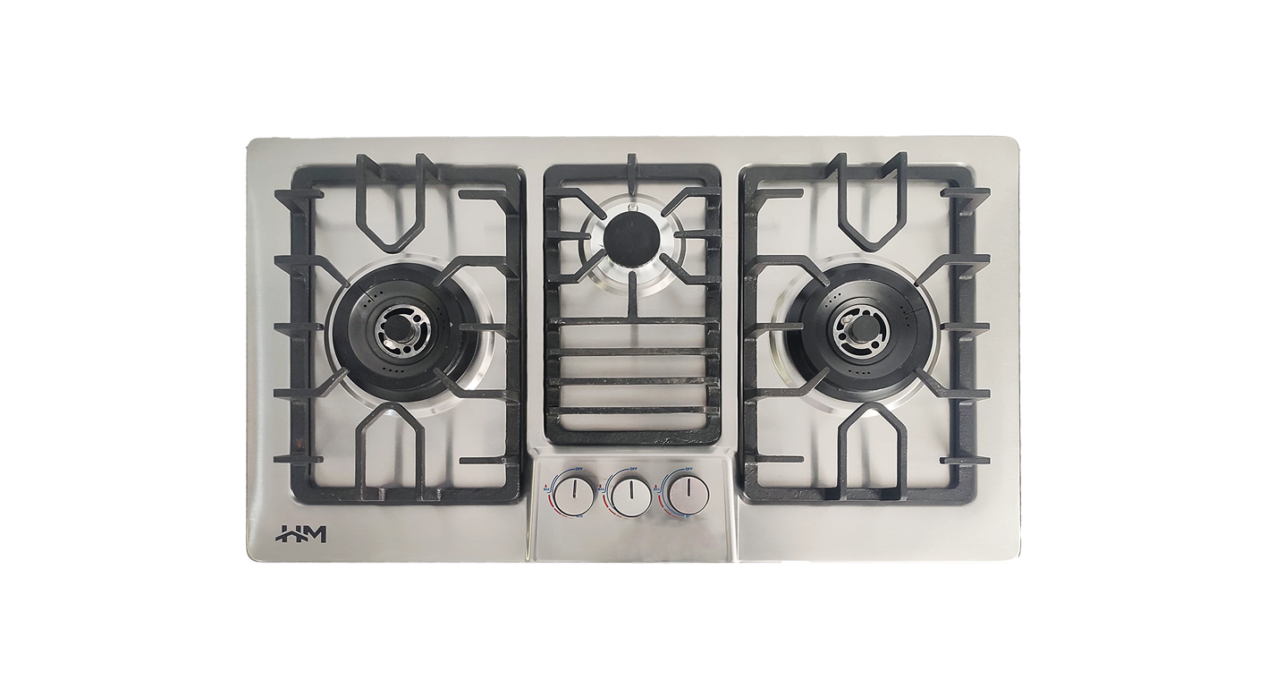 HM 3 Burner Built-in Gas Hob - 9BSS3B - Image 3